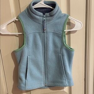 Kids Light Blue Fleece Vest with Green Trim